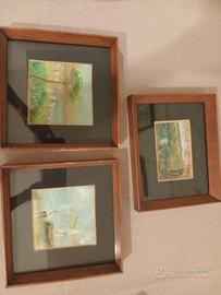 Trittico Quadretti Vintage Dipinti a Mano