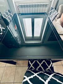 Tavolo allungabile 6/12 persone in vetro e ferro n