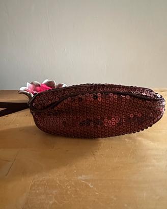 Borsa y2k rosa paillettes glitter zip aesthetic