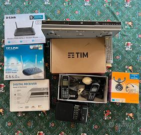 telefonia vintage + router fibra TIM hub +