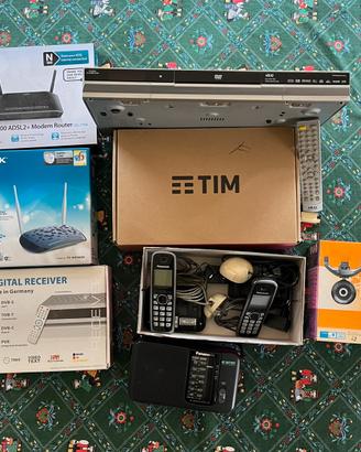 telefonia vintage + router fibra TIM hub +