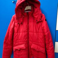 Piumino donna rosso con cappuccio