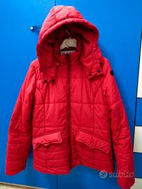 Piumino donna rosso con cappuccio