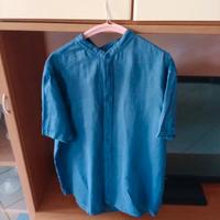 Camicia blu lino On Spirit E402 taglia L Uomo