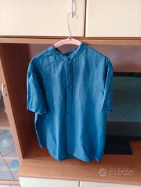 Camicia blu lino On Spirit E402 taglia L Uomo