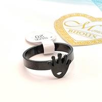 Anello acciaio uomo Corona fascia fascetta Nera 