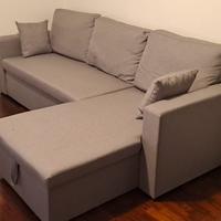 Divano letto angolare con contenitore, 3 posti