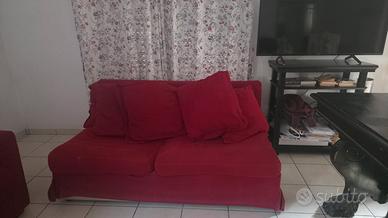 Divano-letto rosso sfoderabile
