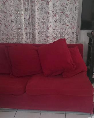 Divano-letto rosso sfoderabile