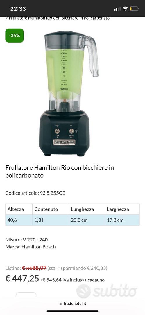 hamilton beach blender rio frullatore professionale