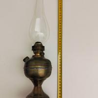 Lampada ad olio in ottone completa di paralume