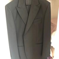 Smoking nero da uomo in lana taglia 54