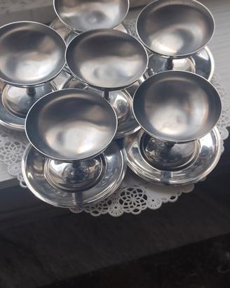 set 6 coppe gelato con piattino 