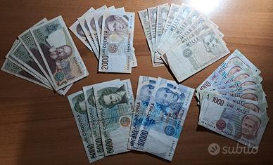 LOTTO 35 BANCONOTE  USATE,  ULTIME  LIRE