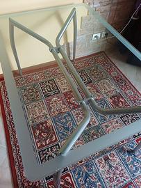 Tavolo metallo vetro 130x90