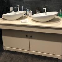 Mobile bagno doppia laccatura con lavelli lui lei
