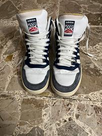 Sneakers Adidas Hoops High-Top Bianche e Blu - 42