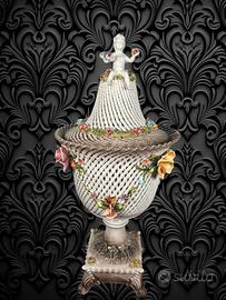Vaso Centrotavola Vintage in Stile Capodimonte.
