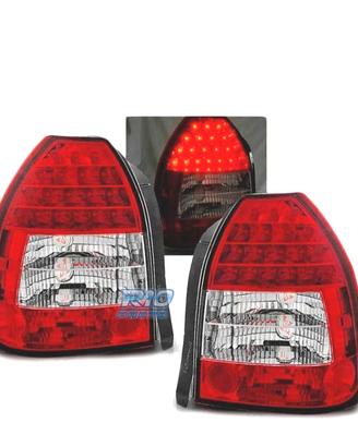 FANALI PER HONDA CIVIC 3P 95-01 LED ROSSO CRISTALL