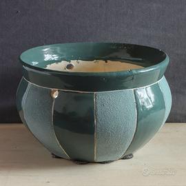 Sottovaso per fiori in ceramica smaltata