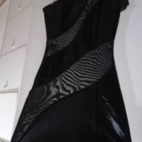 Miniabito o maglia lunga in ecopelle e tulle S
