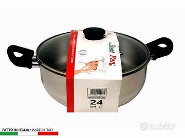 Casseruola cm24 incluso coperchio vetro