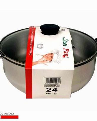 Casseruola cm24 incluso coperchio vetro