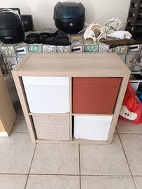 IKEA KALLAX 4 scomparti con box contenitori