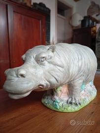 Scultura ippopotamo anni 80 in ceramica di Nove