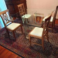 Tavolo in cristallo 120x120 con 4 sedie
