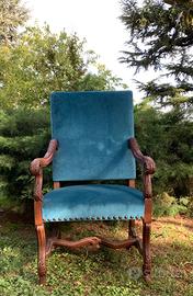 Poltrona Trono color ottanio