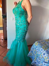 abito da cerimonia verde acqua