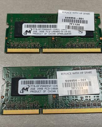 RAM laptop DDR3 4GB (2×2GB) 1333MHz