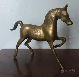 Scultura cavallo in ottone 