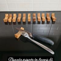 Poggia posate in legno di ulivo servizio da 12 pz