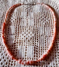 Collana Corallo Rosa del'900-
