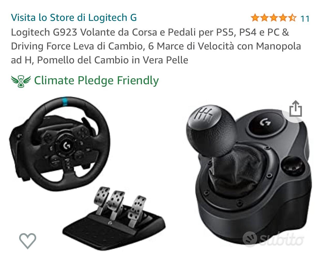 Logitech G923 Volante da Corsa e Pedali per PS5, PS4 e PC & Driving Force  Leva di Cambio, 6 Marce di Velocità con Manopola ad H, Pomello del Cambio