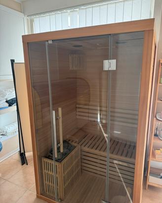 Sauna finlandese completa in legno come nuova