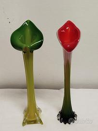 coppia vasi vintage a forma di calla 