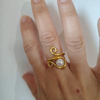 Anello fatto a mano regolabile in filo d alluminio