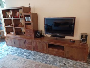 Parete attrezzata stile etnico in teak