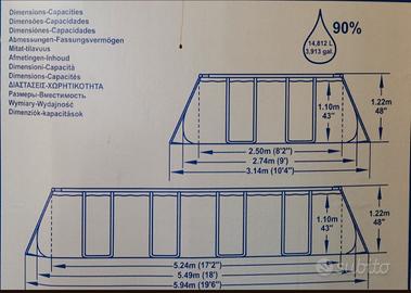 Piscina fuoriterra con vari accessori