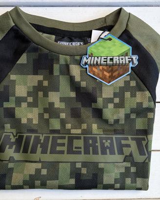 Tshirt Bambino 7-8 anni 128cm Minecraft Sport