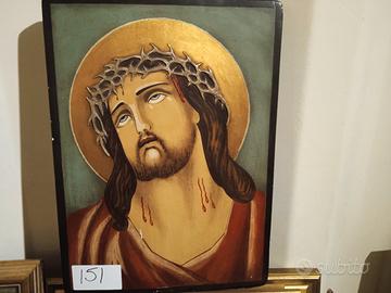 Quadro in legno con Gesù Cristo 