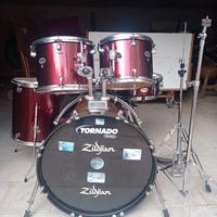 Batteria Mapex Tornado 5 pz asta pedale pearl