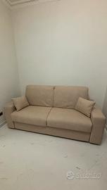 Divano letto beige in nabuk