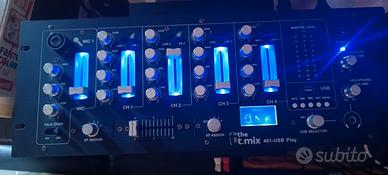 Mixer DJ a 4 canali con lettore USB 4 ingressi