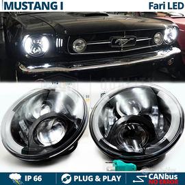 FARI LED 7'' Per FORD MUSTANG 1 2 6500K Angel Eyes