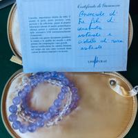 Bracciale tre fili in ametista naturale