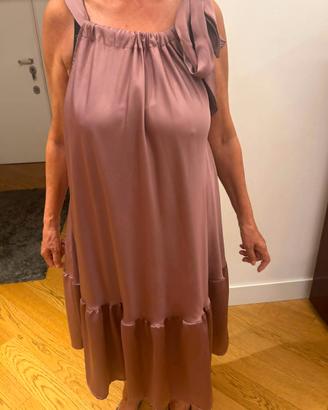 Vestito color malva in seta Tg. L